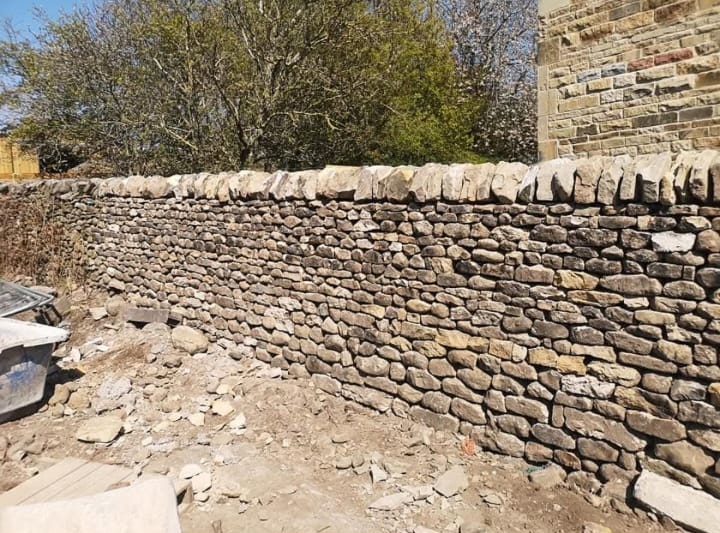 Dry Stone Housing estate boundary wall, Long Preston