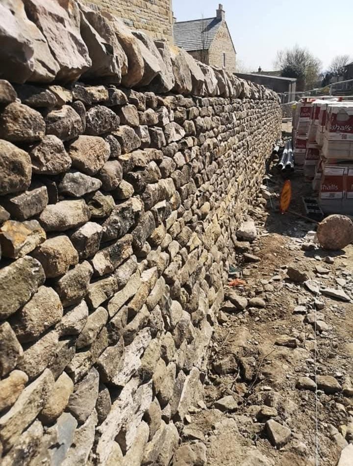 Dry Stone Housing estate boundary wall, Long Preston