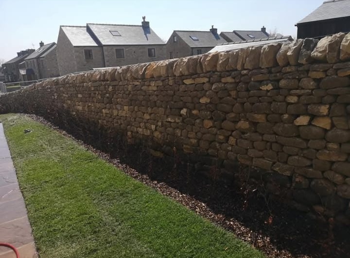 Dry Stone Housing estate boundary wall, Long Preston
