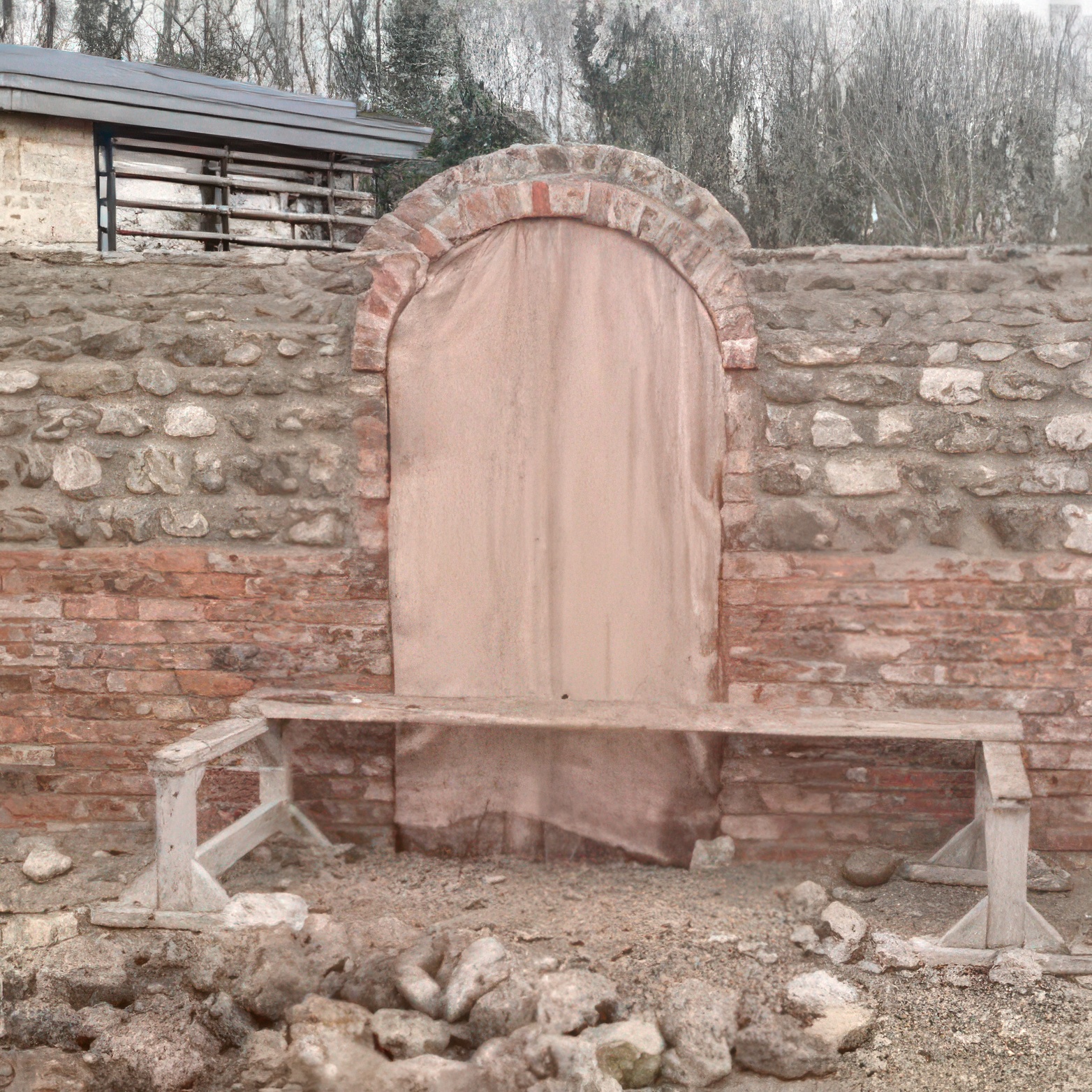 mortared stone wall bespoke feature